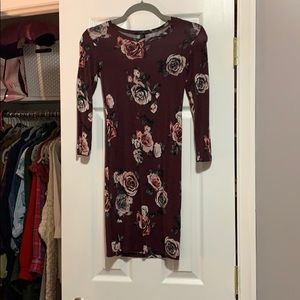 Maroon Floral Dress